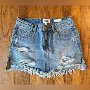 Insight Frayed Hem Mini Skirt Size 26